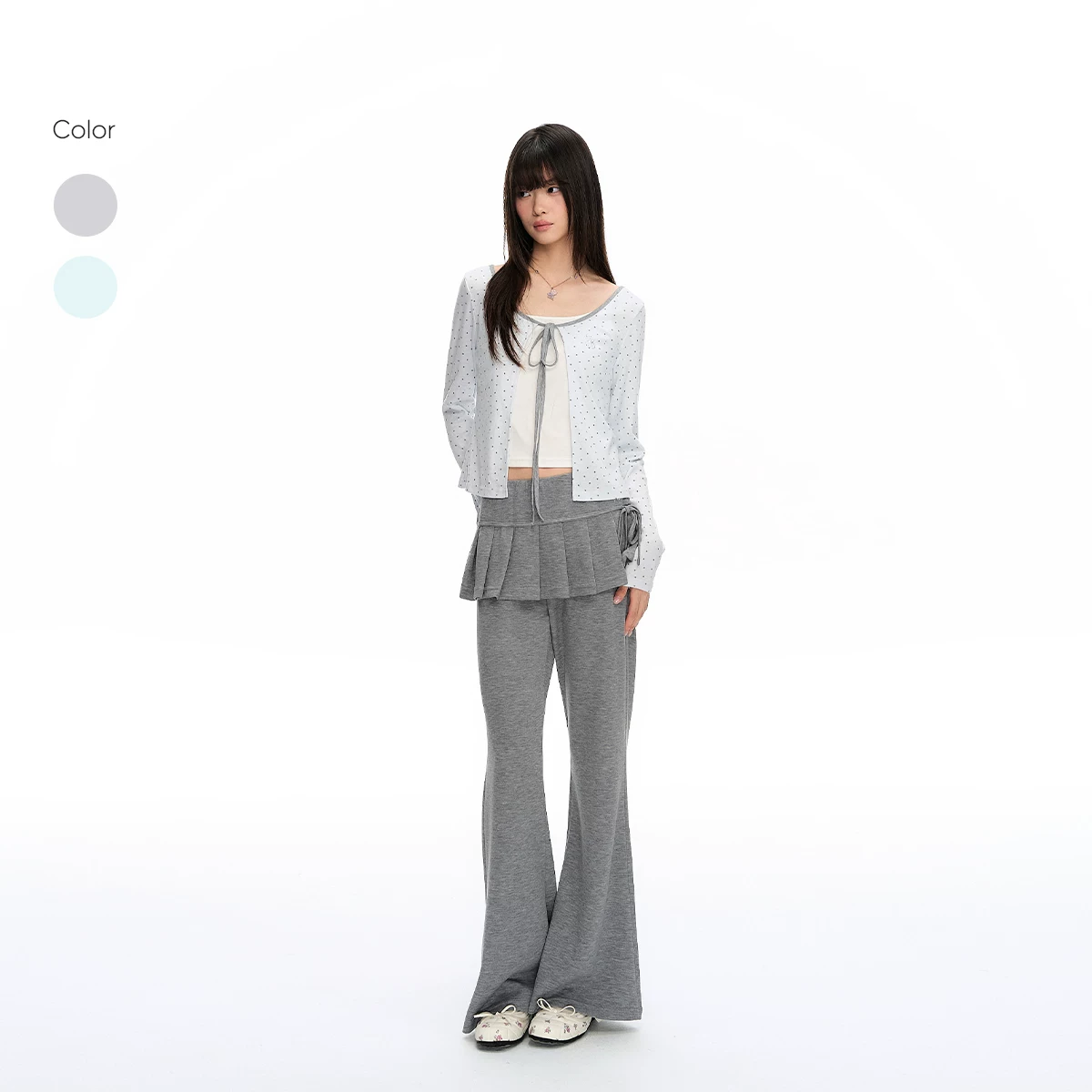 ablueberry リボン結びカーディガン