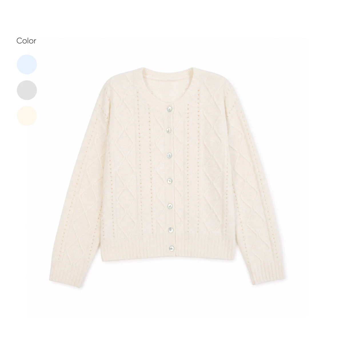 ablueberry ダイヤ柄ショート丈カーディガン
