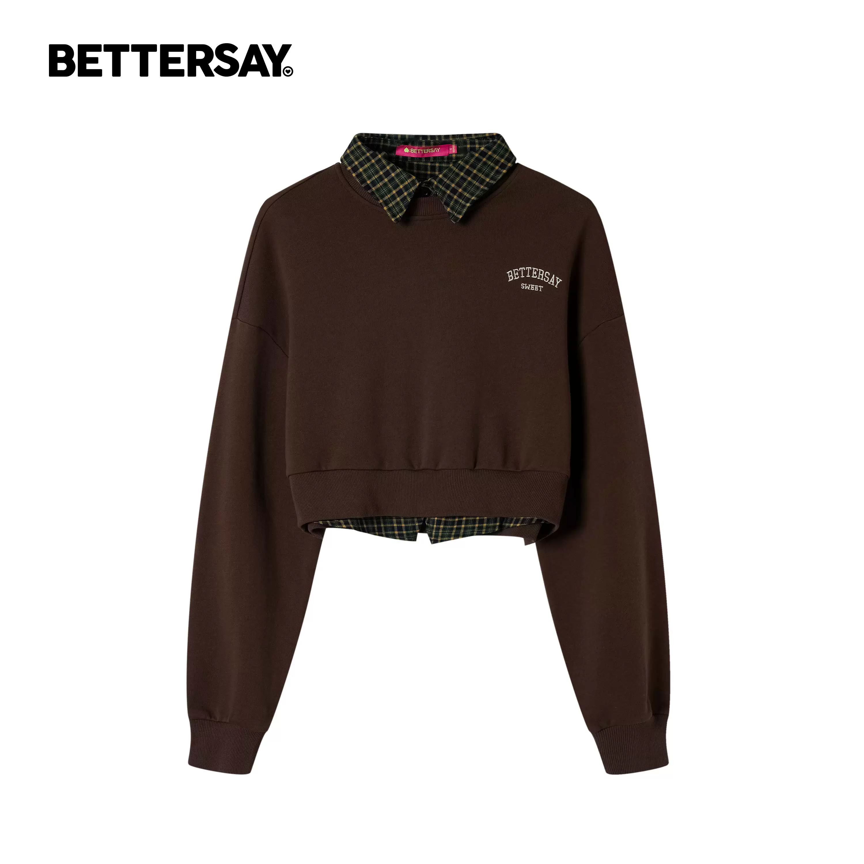 BETTERSAY レイヤードポロカラースウェット