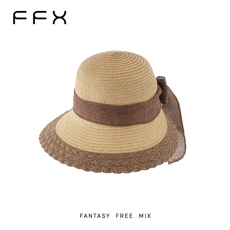 FFX ペーパー編みリボンストローハット