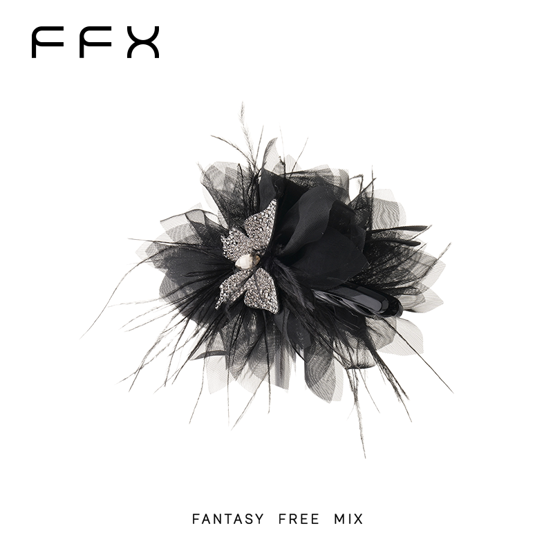 FFX 蝶モチーフフェザーバンスクリップ