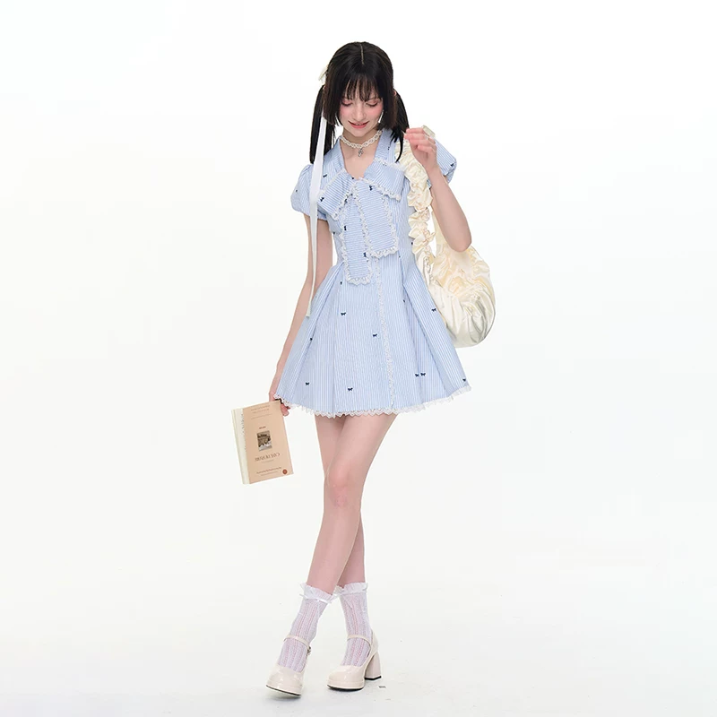 fabricpig パフスリーブミニワンピース