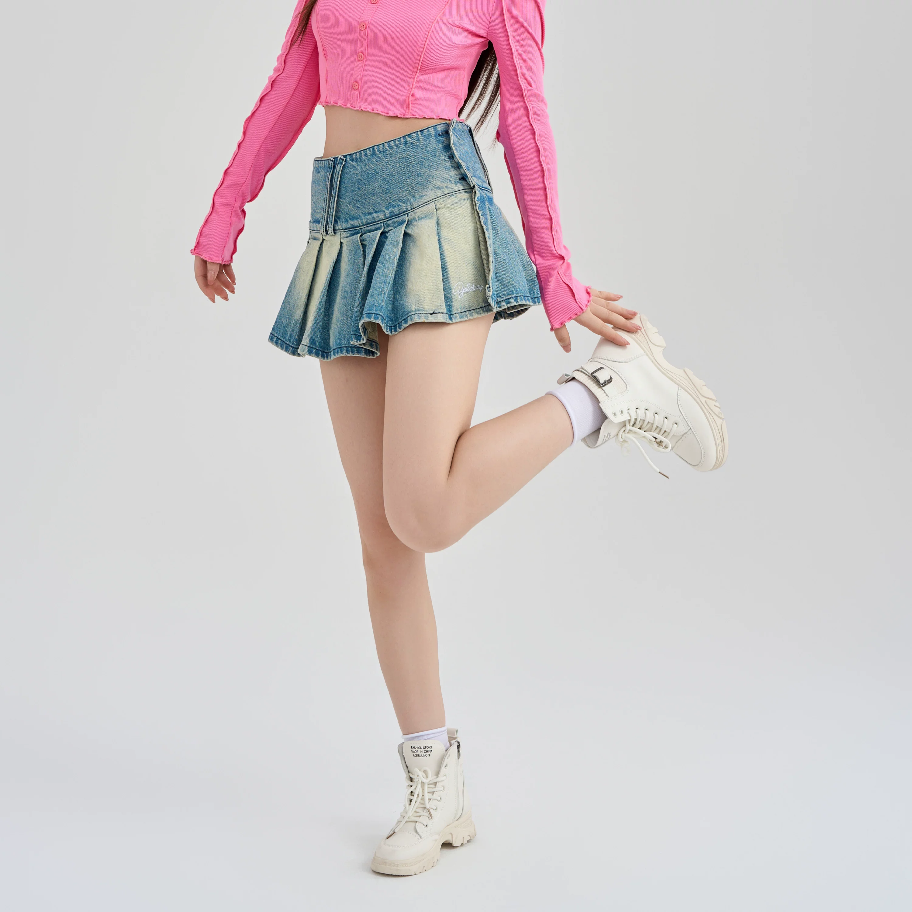 BETTERSAY ショート丈デニムミニスカート