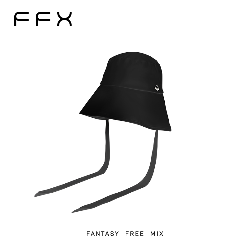 FFX リボン付きワイドブリムハット