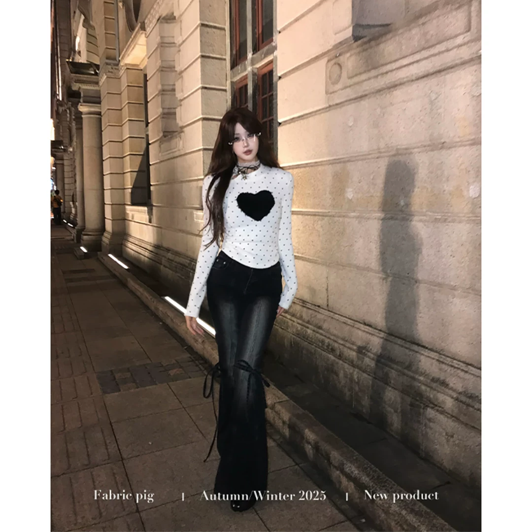 fabricpig ハイウエストフレアデニムパンツ