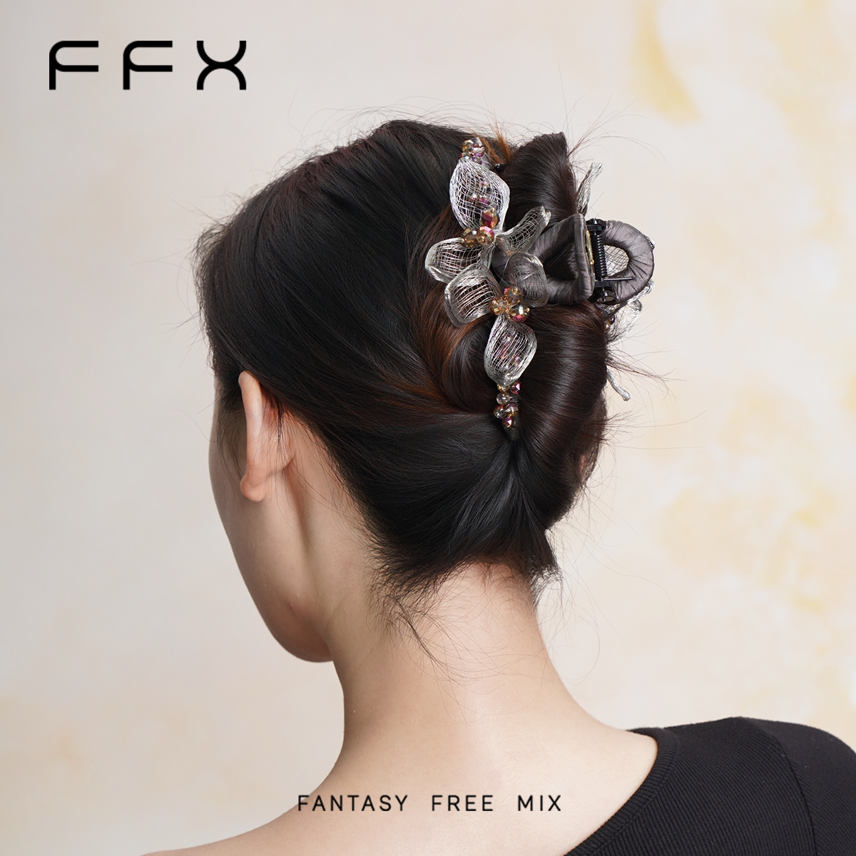 FFX フラワーモチーフバンスクリップ