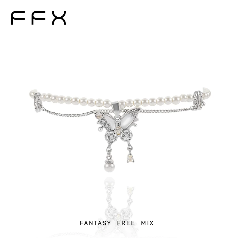 FFX 蝶モチーフパールモチーフブレスレット