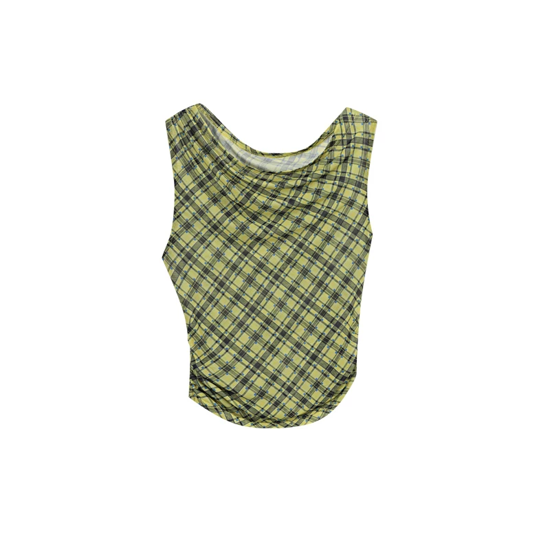 ablueberry チェック柄Tシャツ