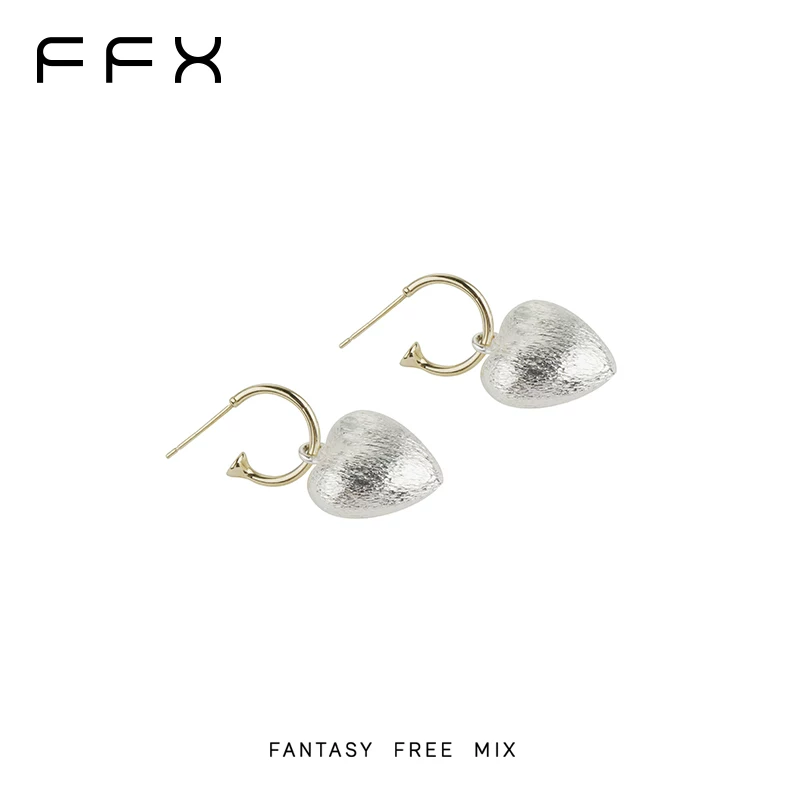 FFX バイカラーハートモチーフフープピアス