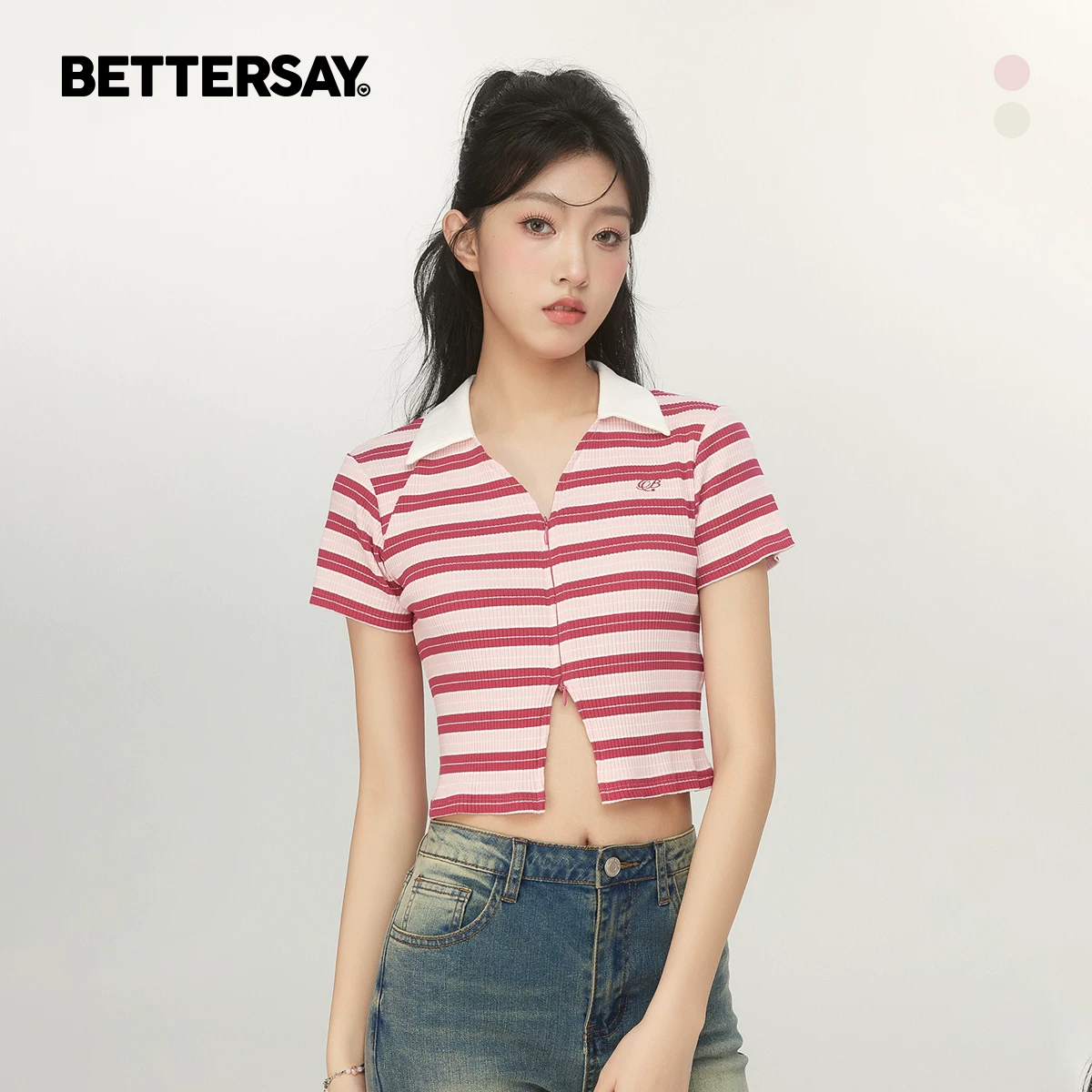 BETTERSAY ストライプ柄Tシャツ