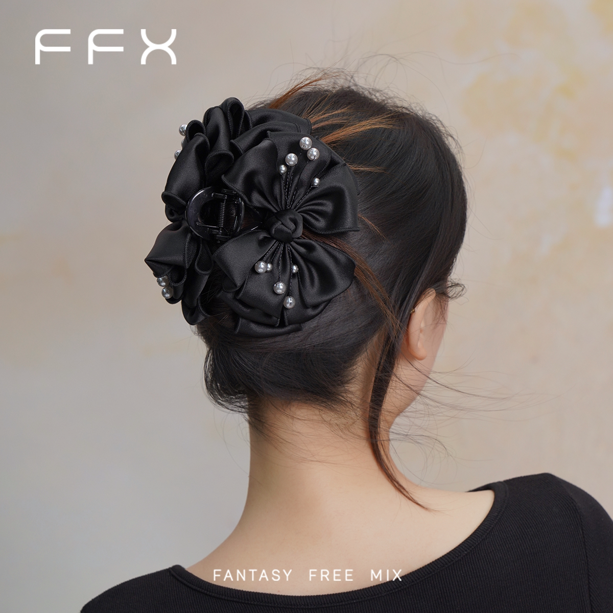 FFX サテンリボンバンスクリップ