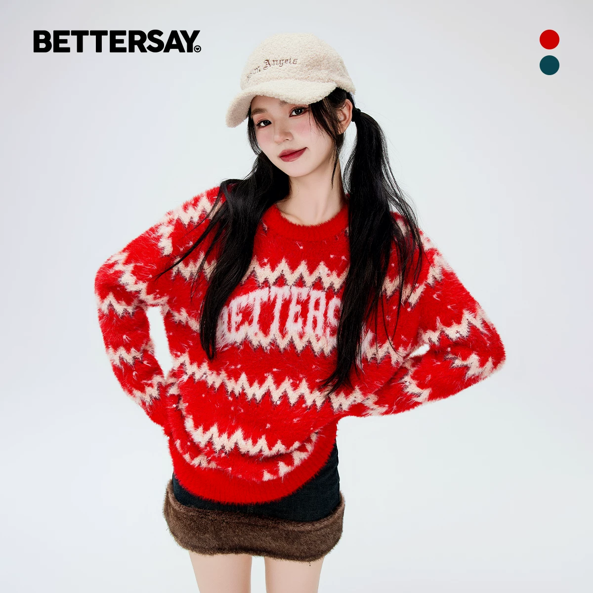 BETTERSAY ストライプ柄ニット