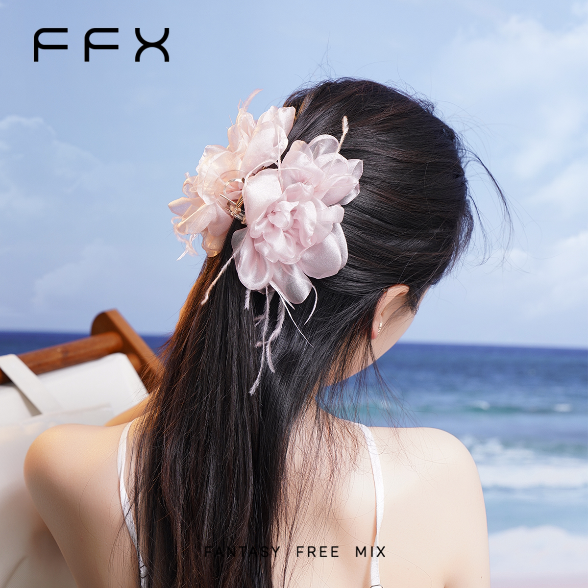 FFX フラワーモチーフバンスクリップ