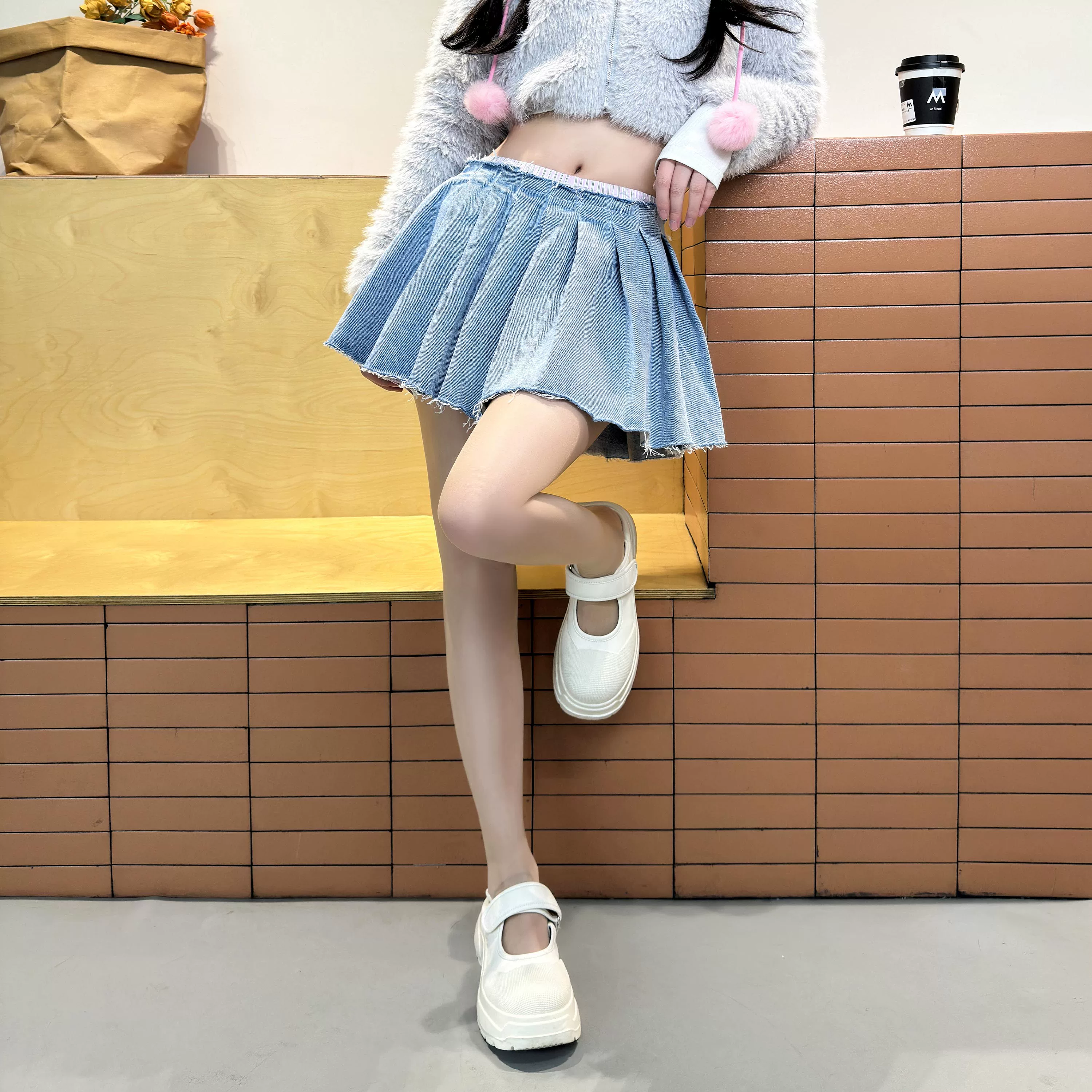 BETTERSAY ウォッシュドデニムミニスカート