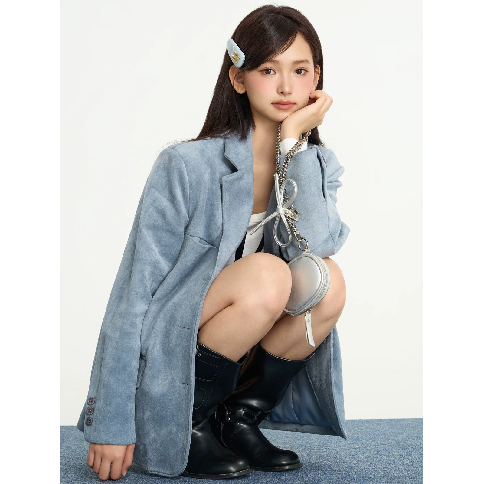 ablueberry スエード調テーラードジャケット