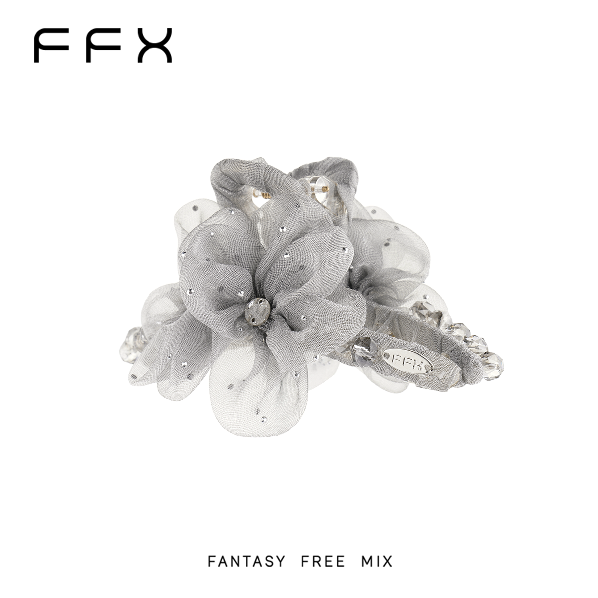 FFX フラワーモチーフビジューバンスクリップ