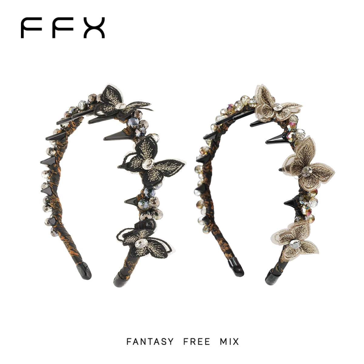 FFX サテン蝶モチーフカチューシャ