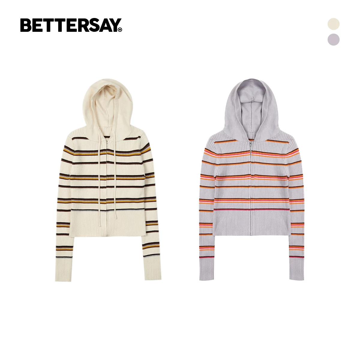 BETTERSAY ジップフーディーカーディガン