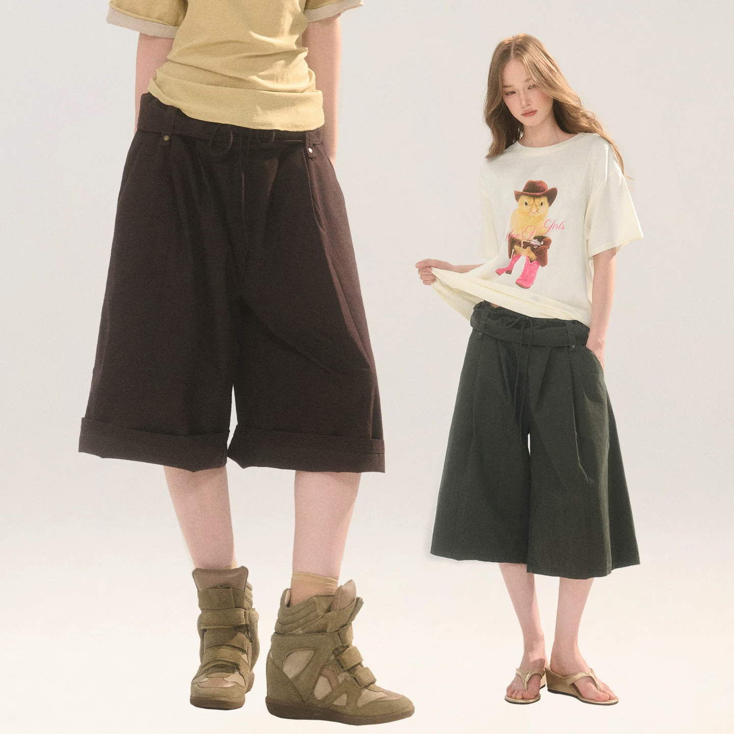 wooha リラックスフィットハーフパンツ