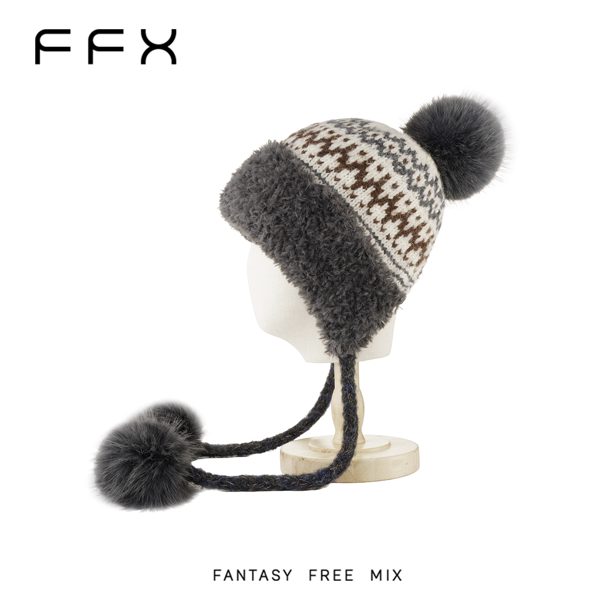 FFX フェアアイル柄ニット帽