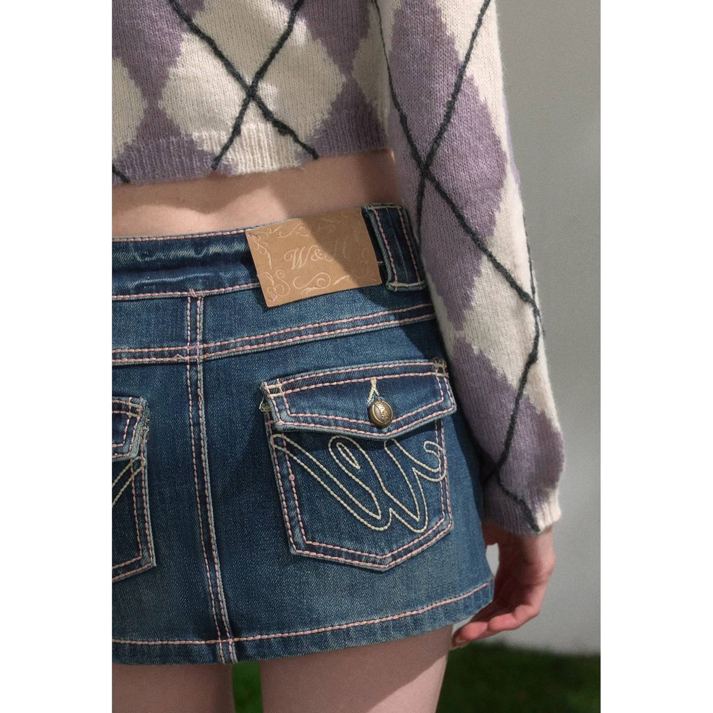 wooha ウォッシュドデニムミニスカート