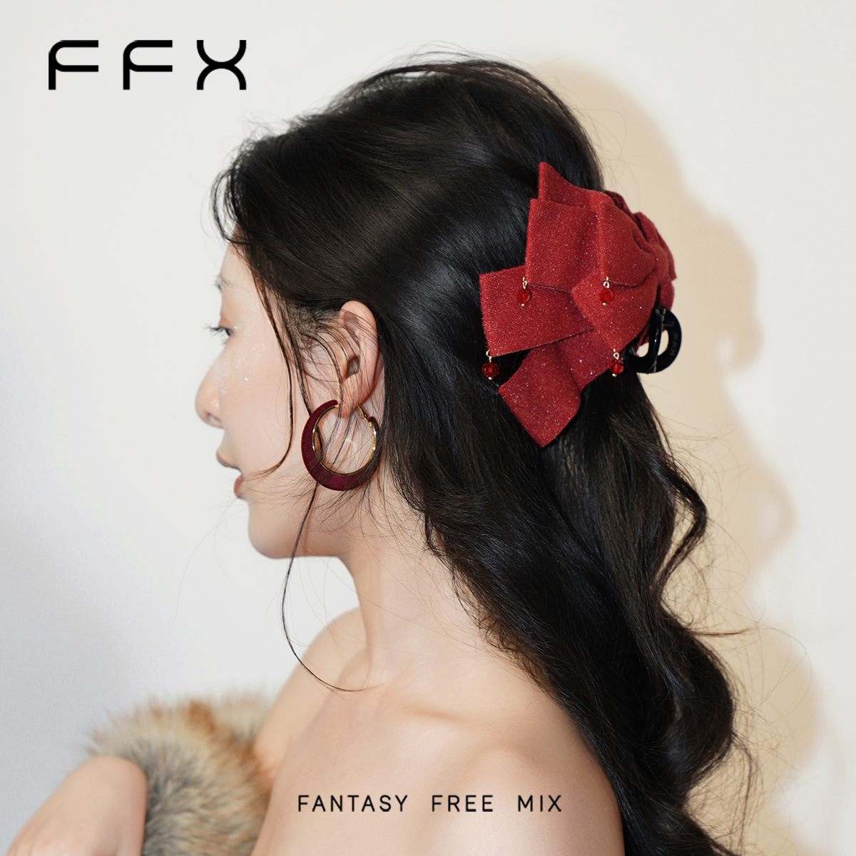 FFX ラメリボンバンスクリップ
