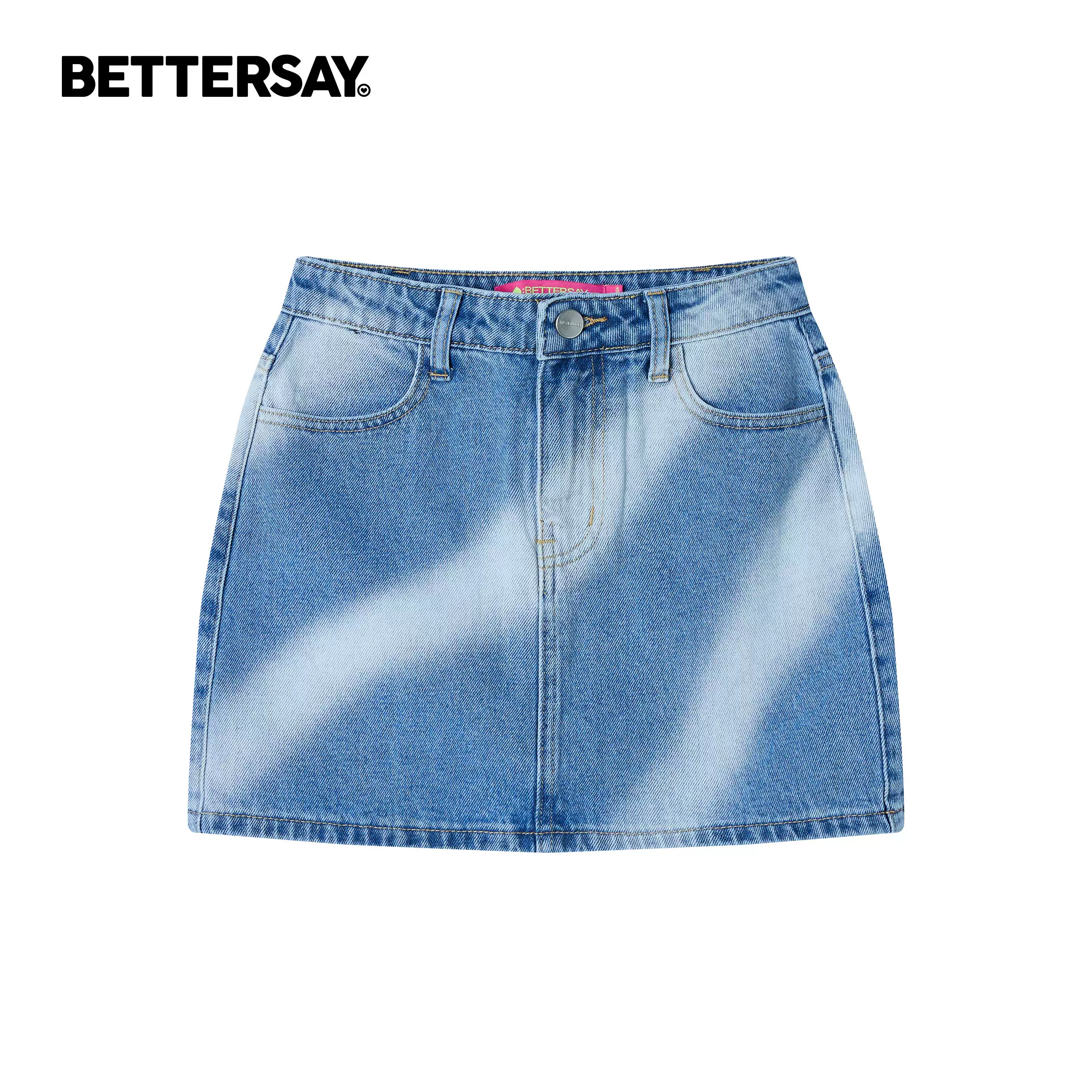 BETTERSAY ウォッシュドデニムミニスカート