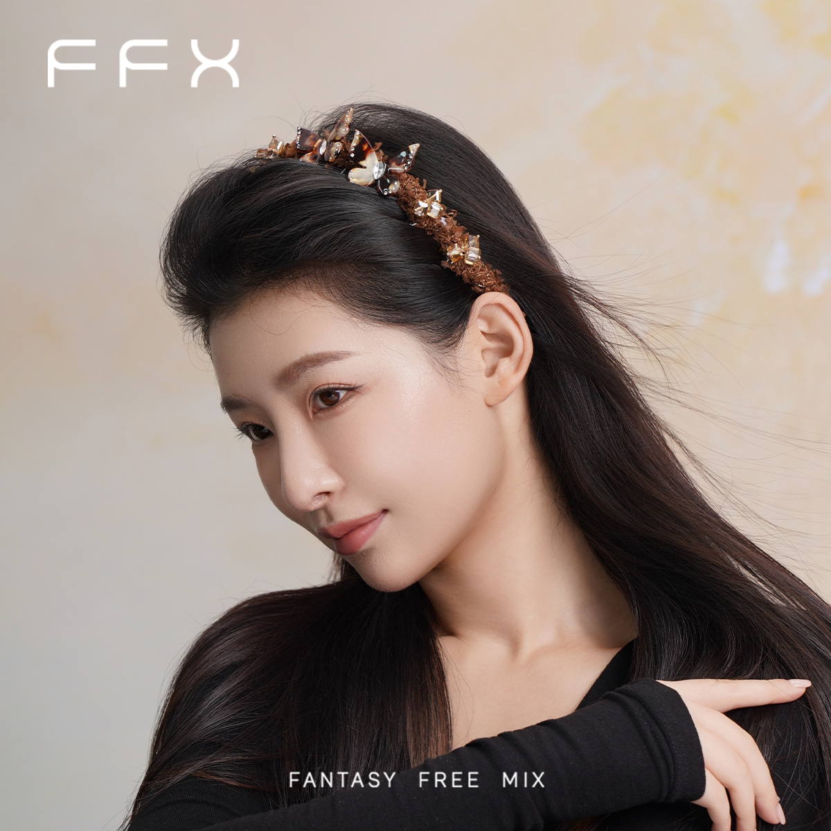 FFX アセテート蝶モチーフカチューシャ