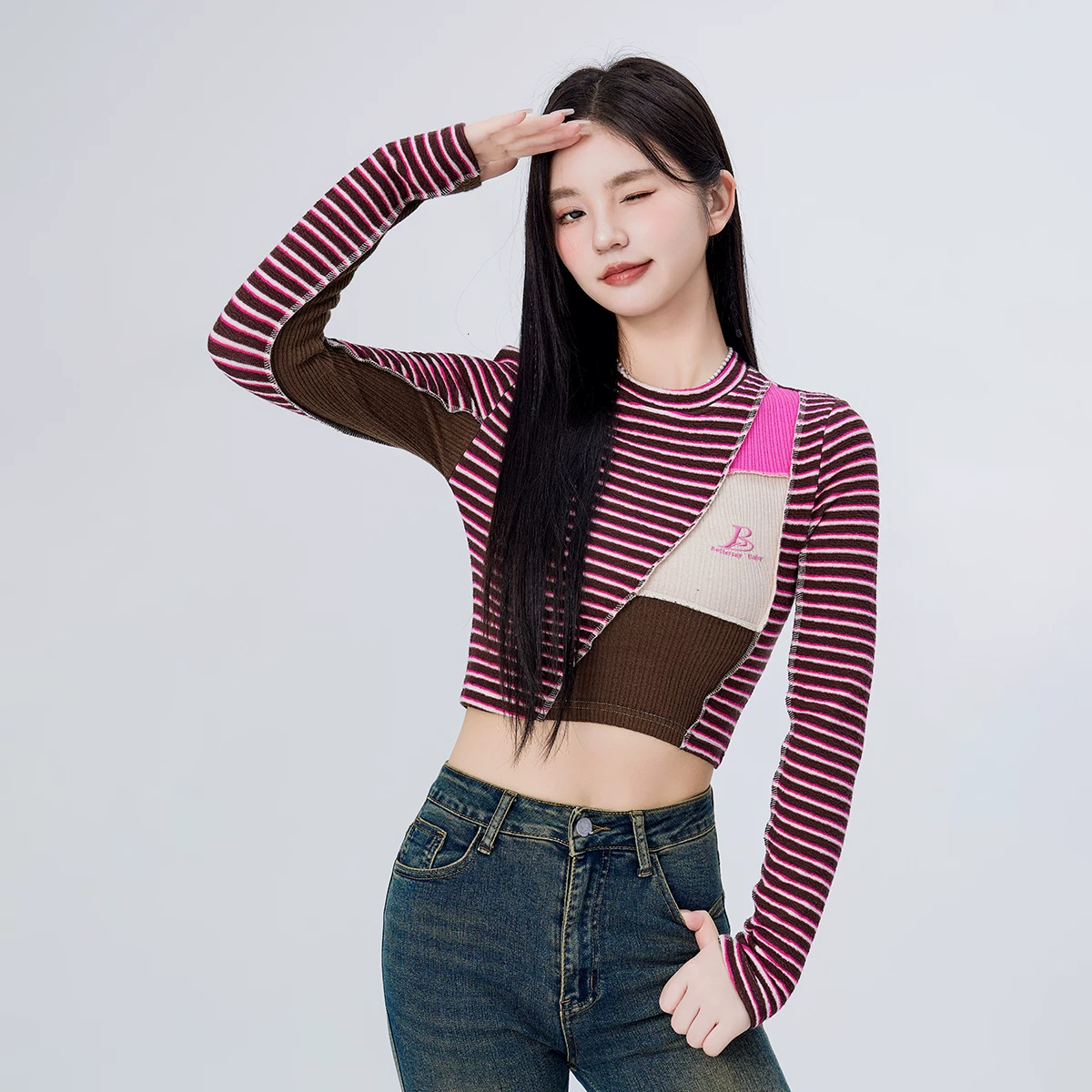 BETTERSAY ストライプ柄Tシャツ