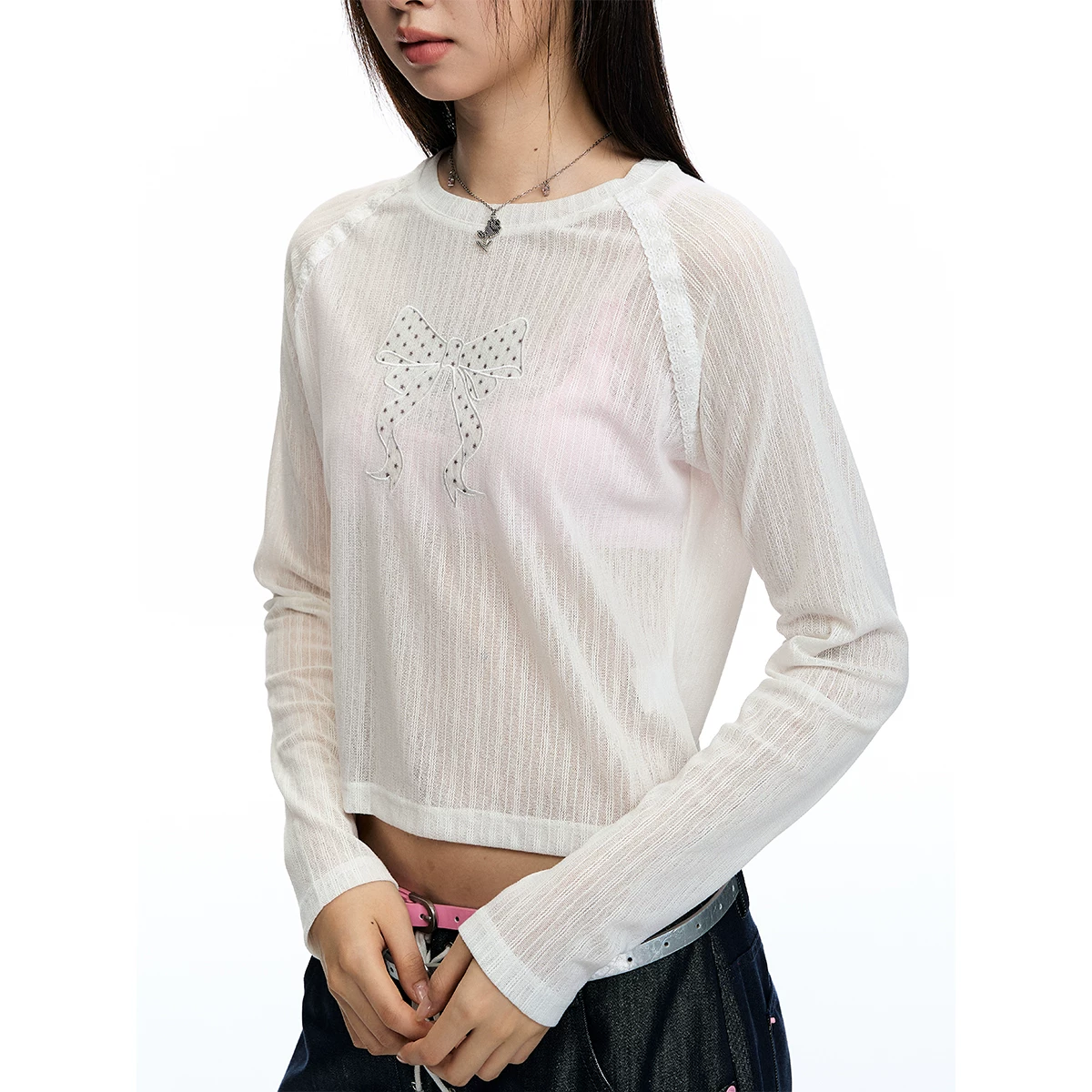 ablueberry リボンTシャツ
