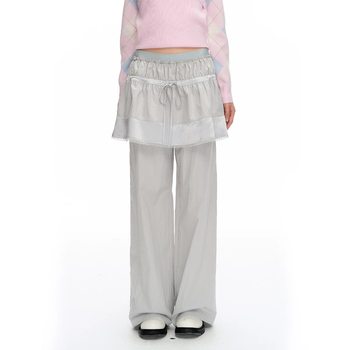 ablueberry レイヤードストレートパンツ