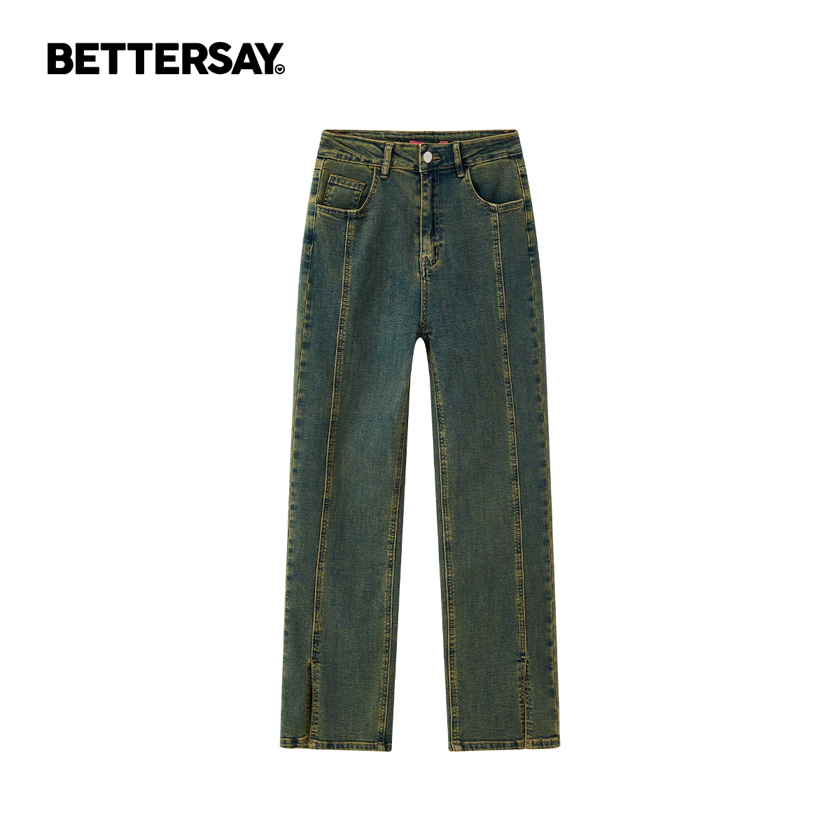 BETTERSAY デニムスリットワイドパンツ