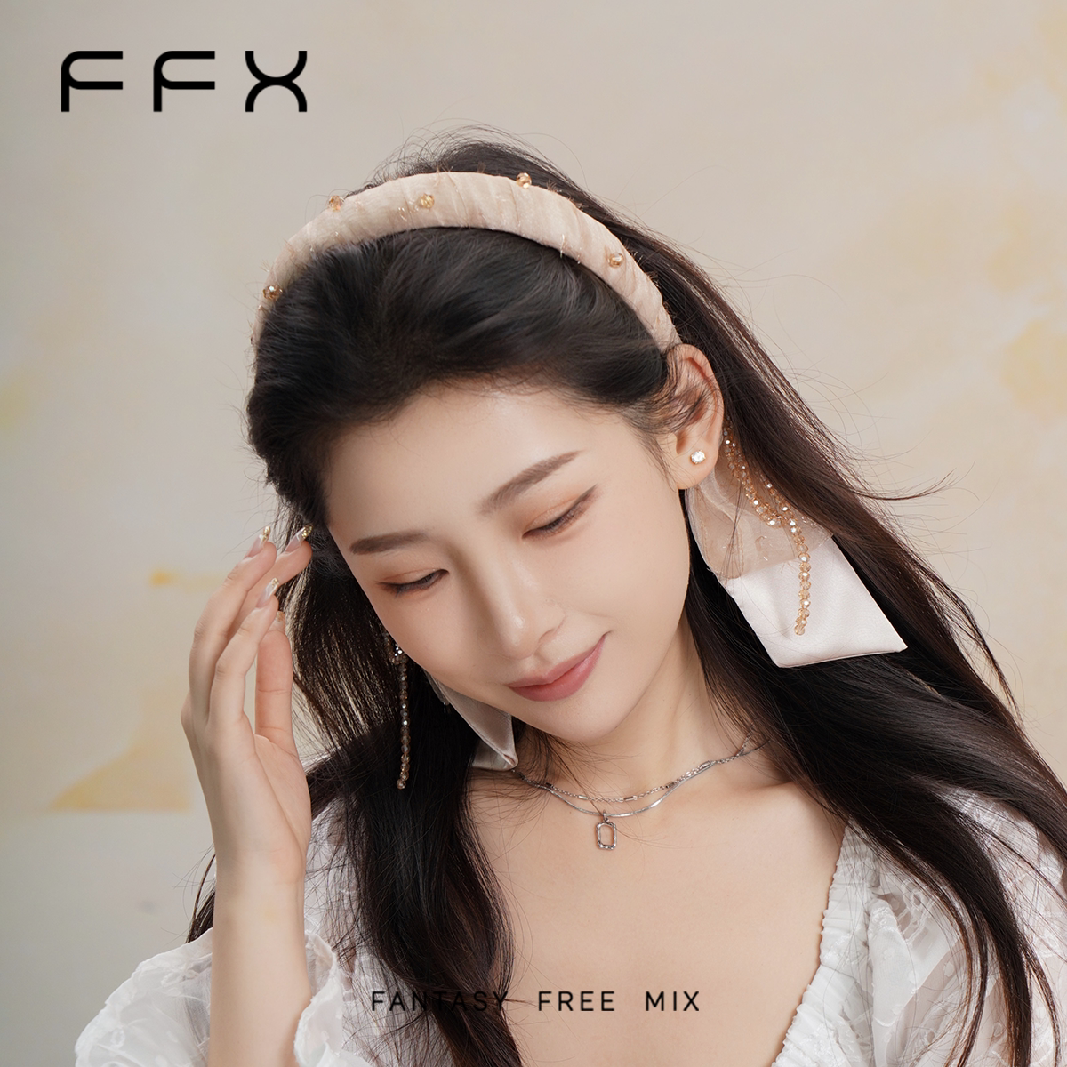 FFX リボン付きボリュームカチューシャ