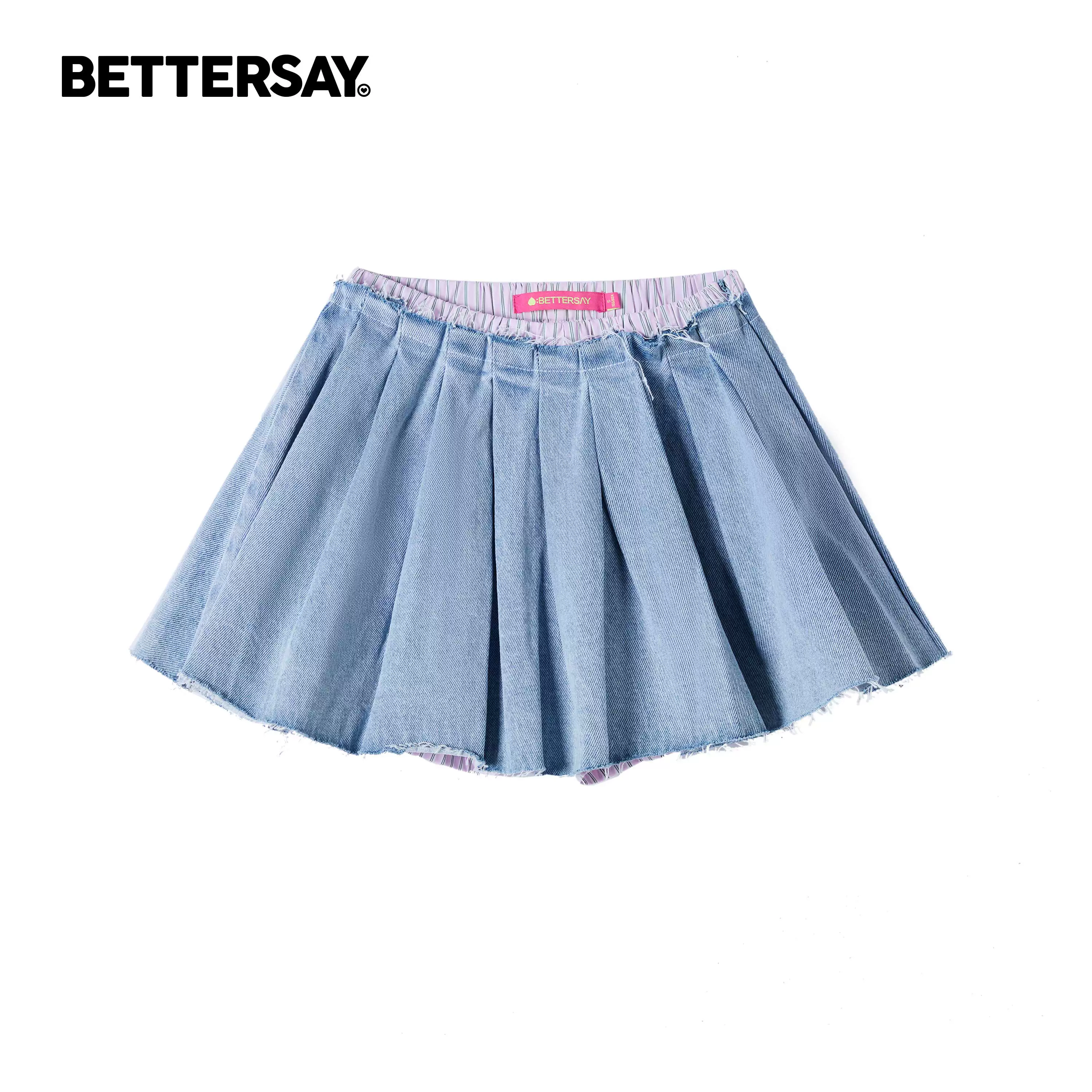 BETTERSAY ウォッシュドデニムミニスカート