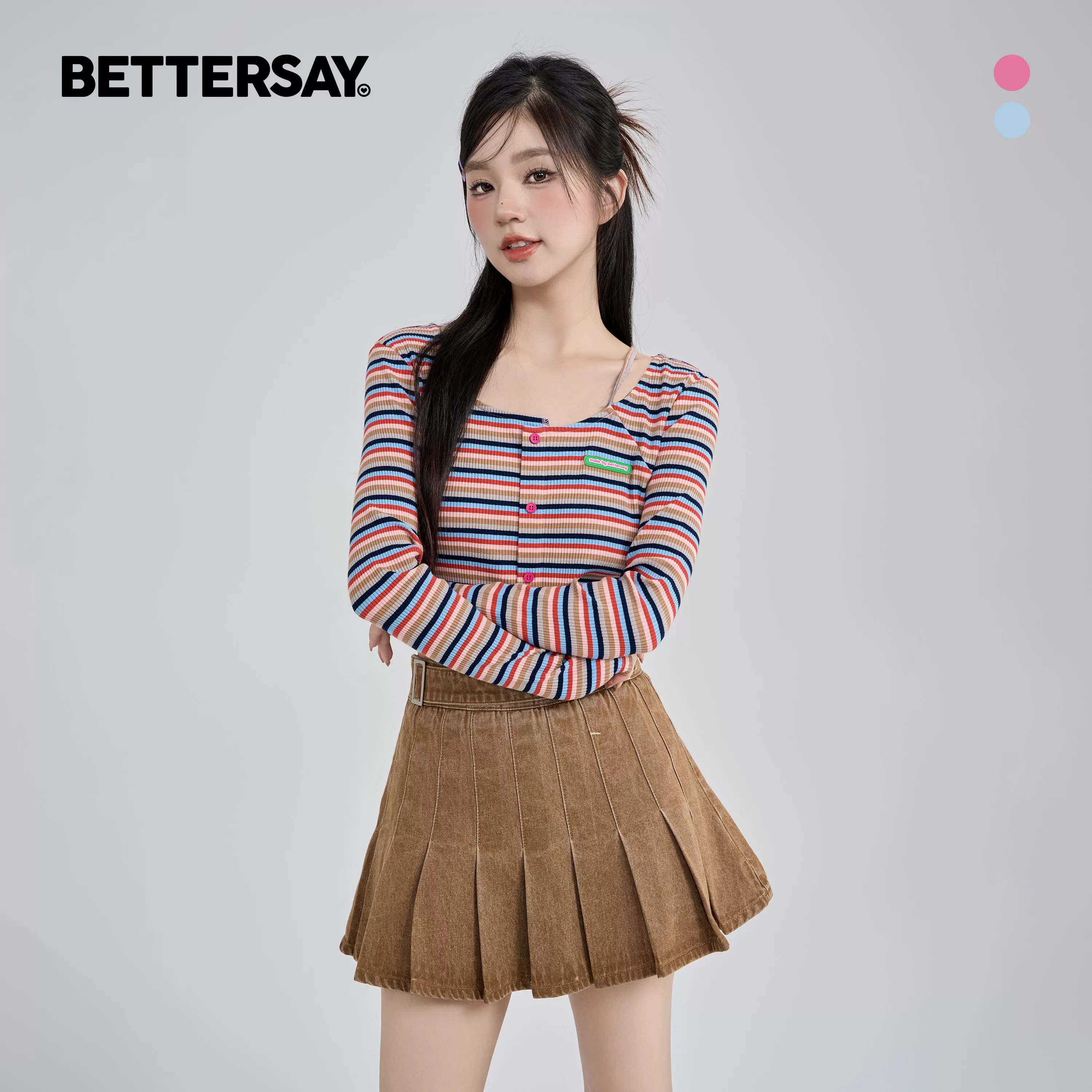 BETTERSAY ストライプ柄ニット