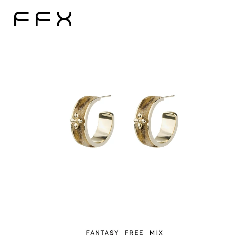FFX レオパード柄フープピアス
