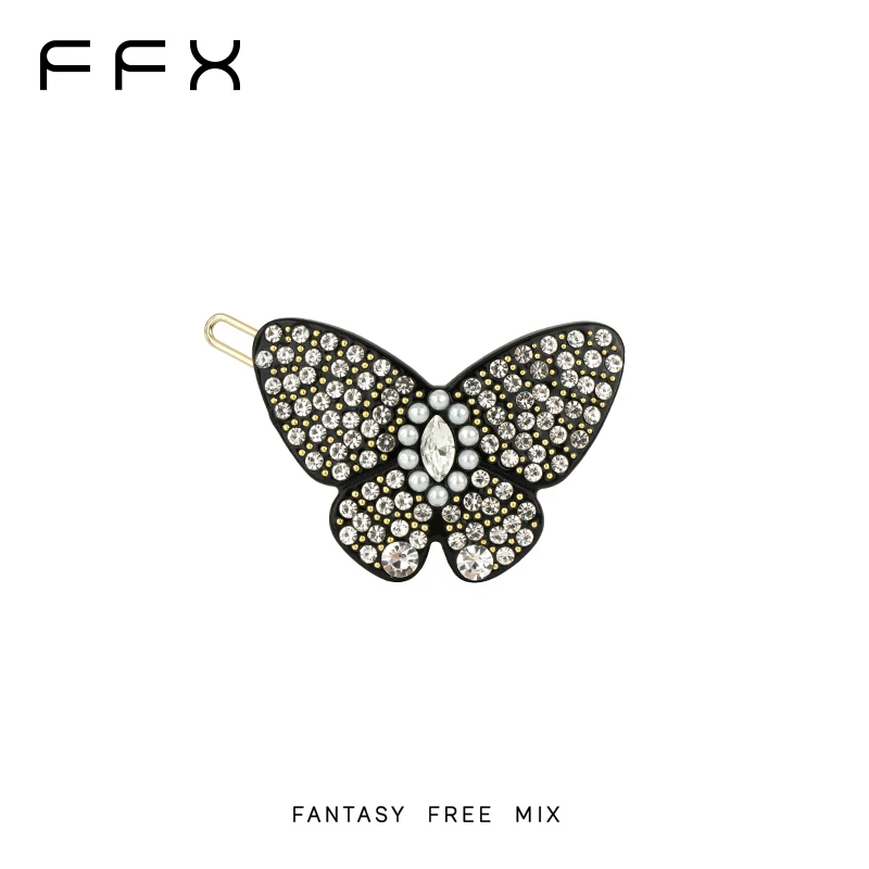 FFX アセテート蝶モチーフヘアクリップ