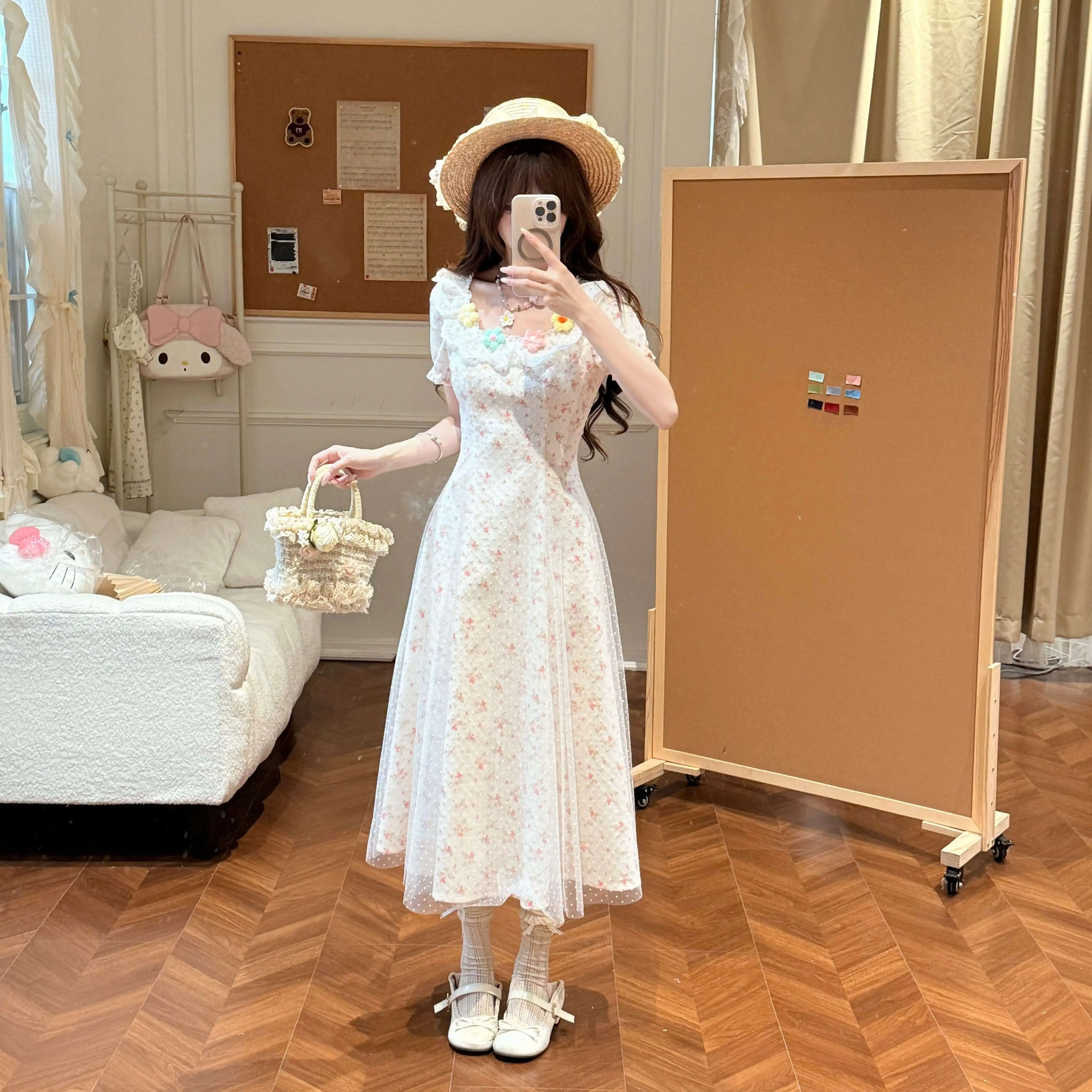 fabricpig 小花柄バルーンワンピース