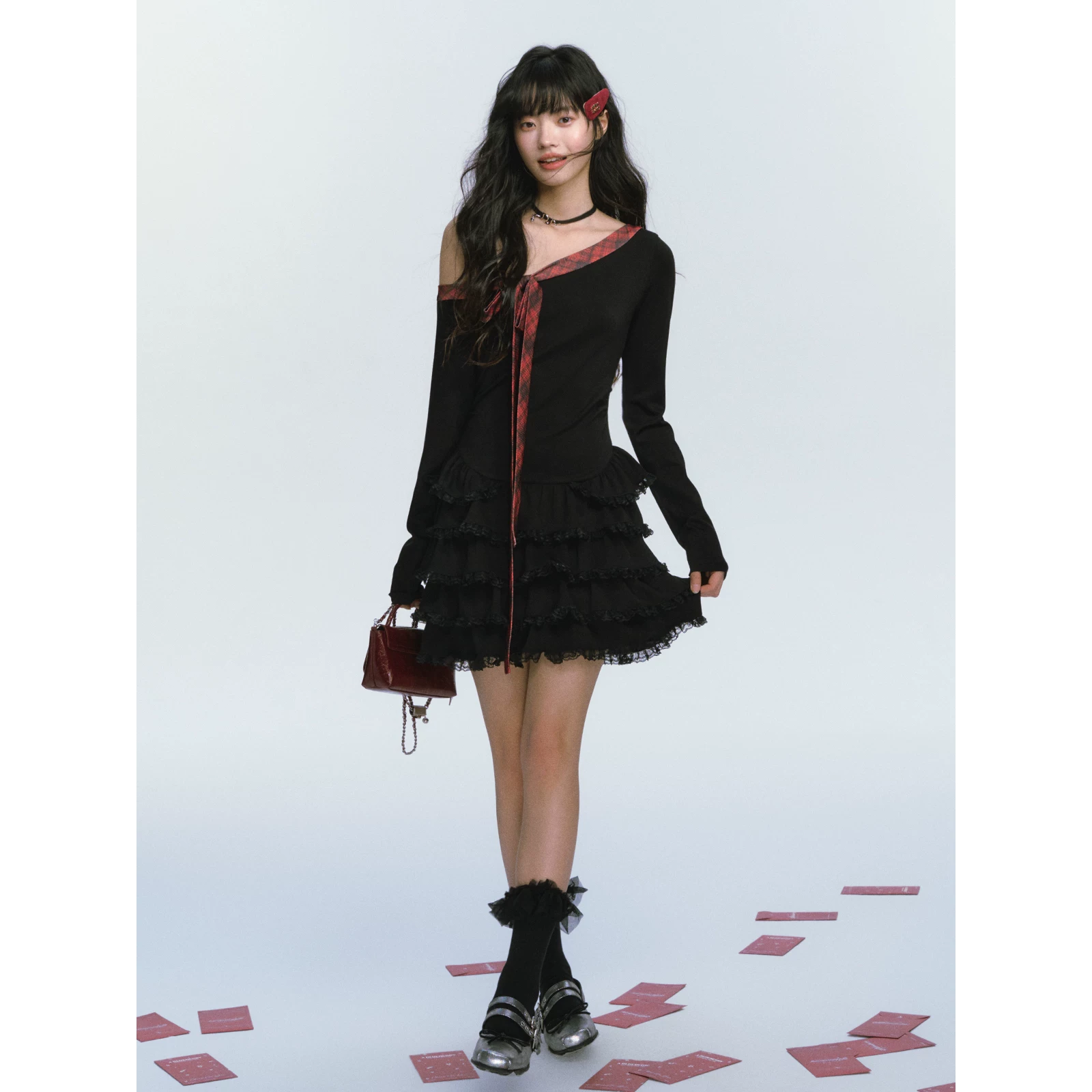 ablueberry ワンショルダーワンピース