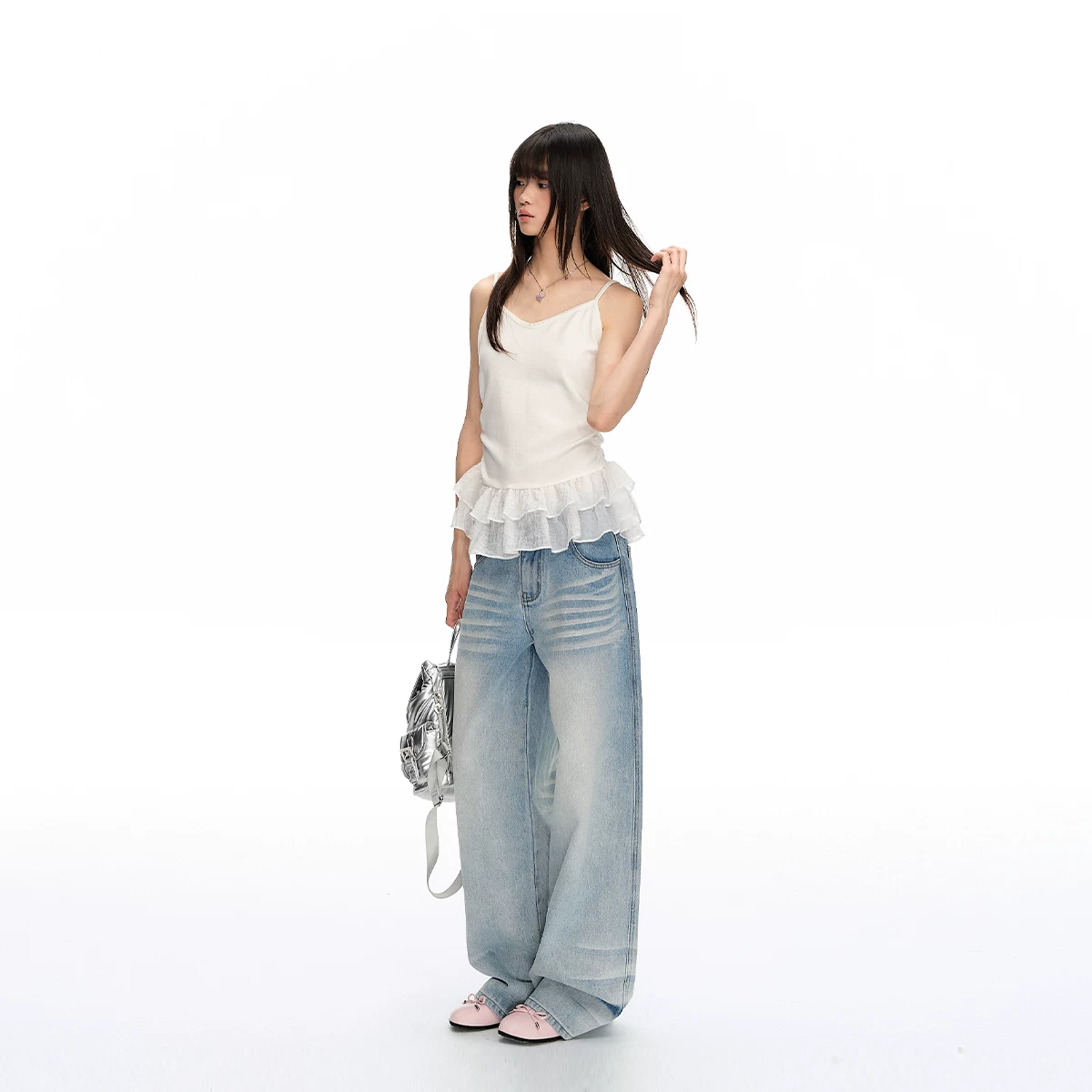 ablueberry ウォッシュドデニムパンツ