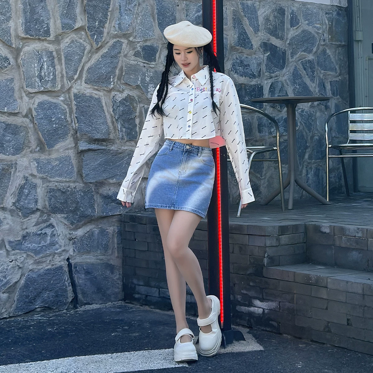 BETTERSAY プリントブラウス