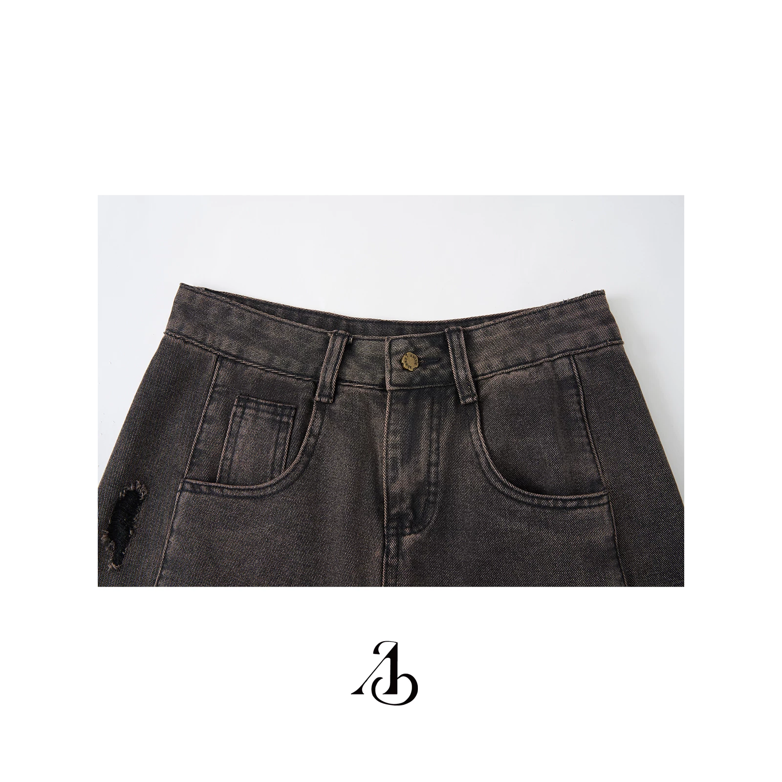 ablueberry デニムハイウエストワイドパンツ