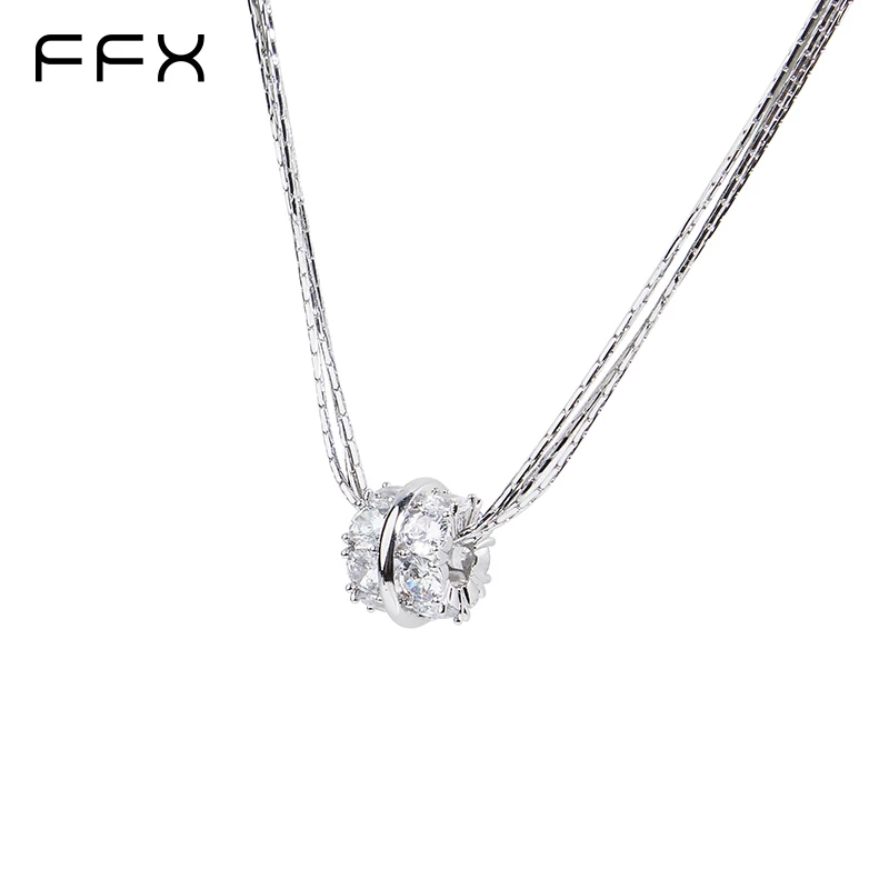 FFX ビジューダブルラインネックレス