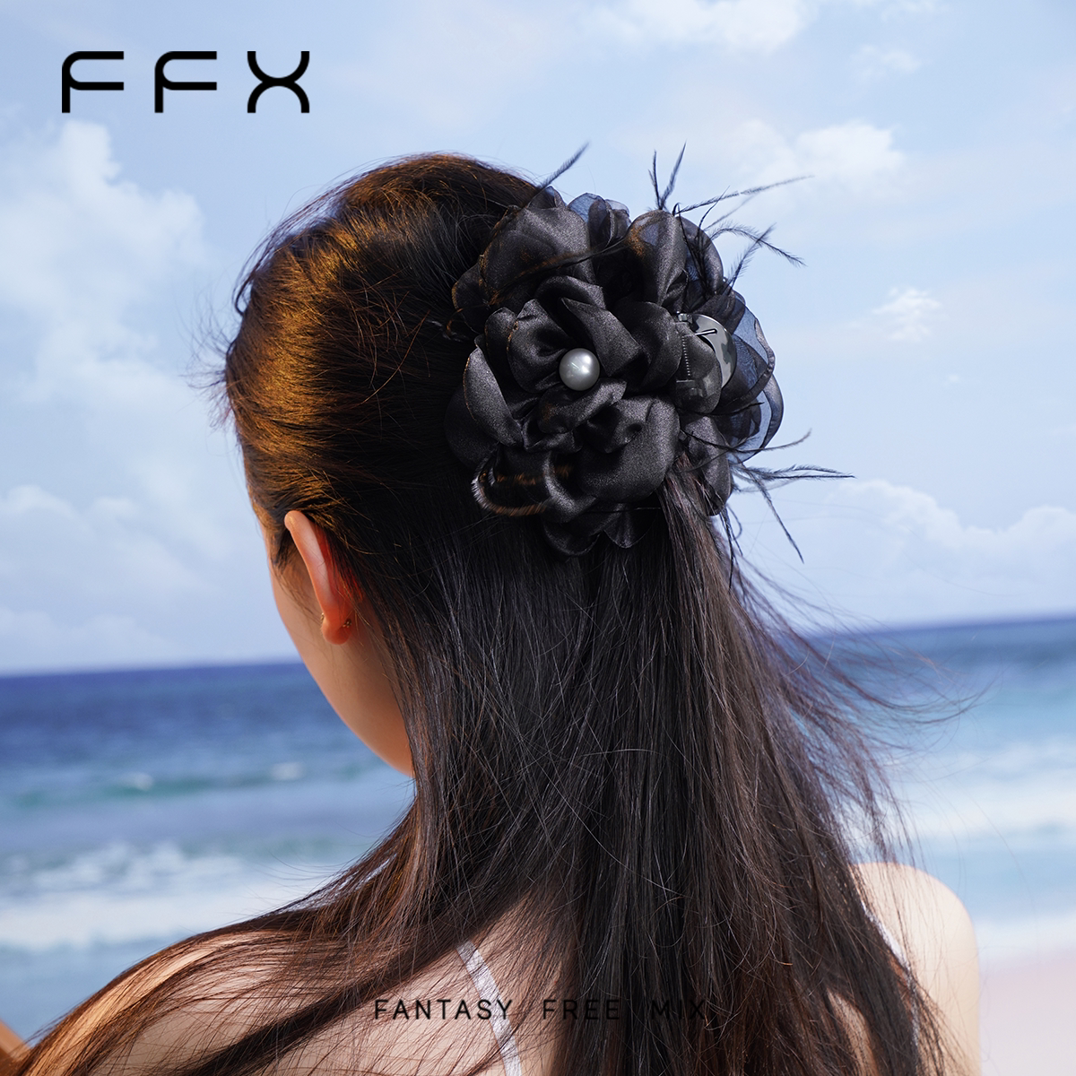 FFX フラワーモチーフバンスクリップ