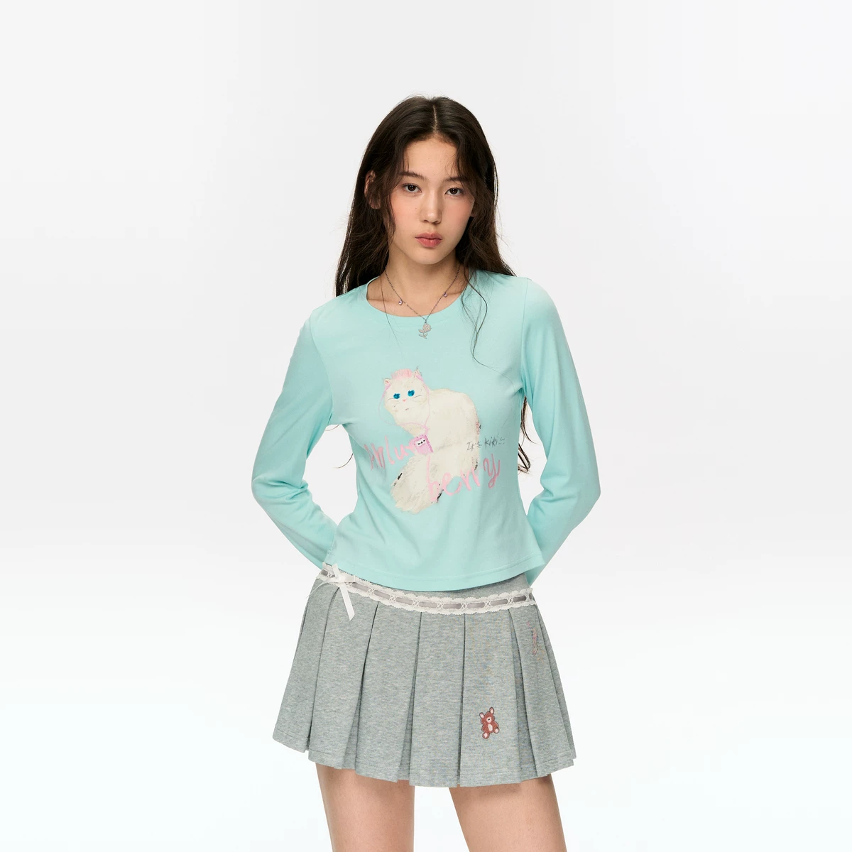 ablueberry リボンプリーツスカート