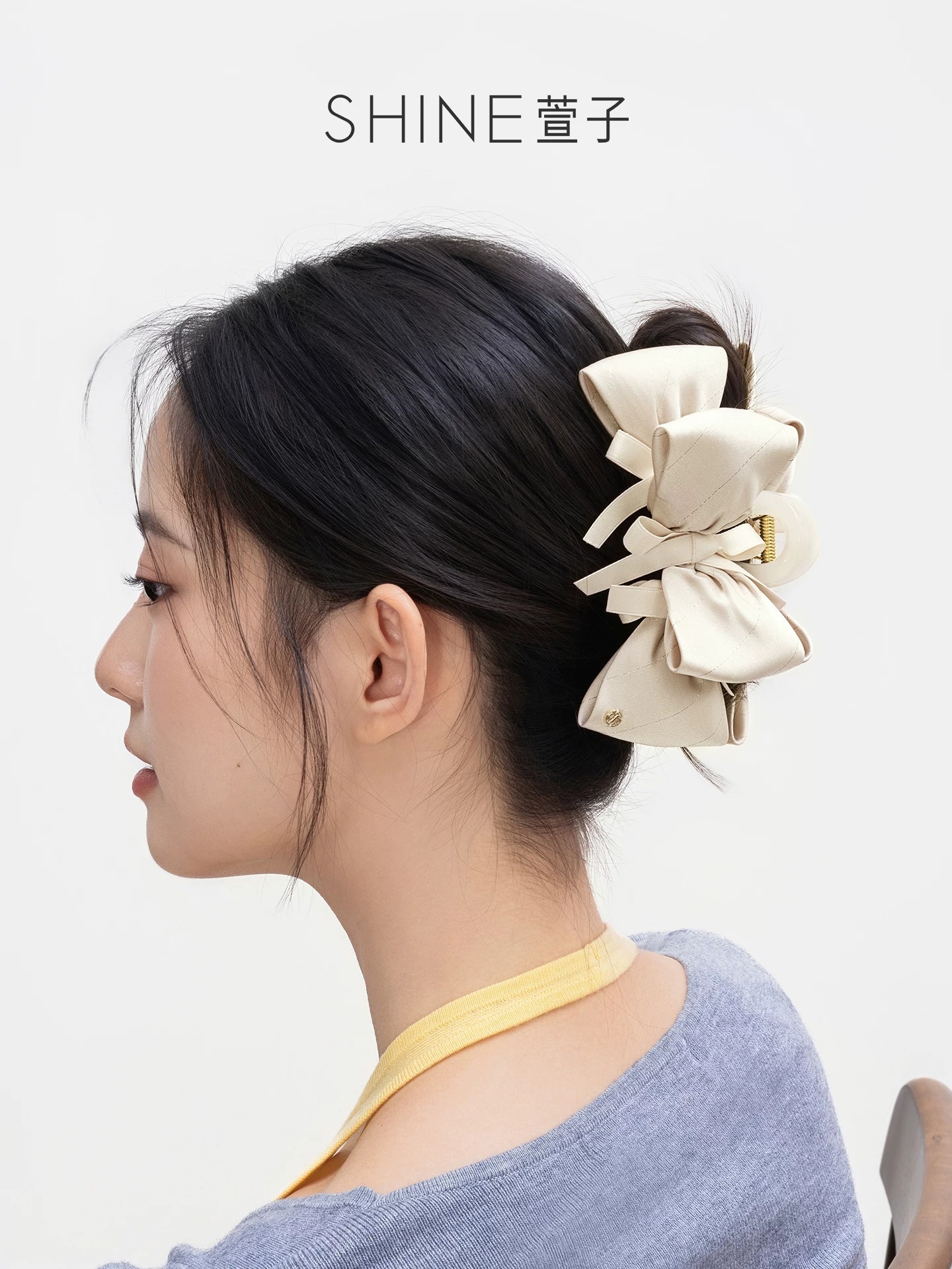 SHINE オータムティー リボンヘアクリップ