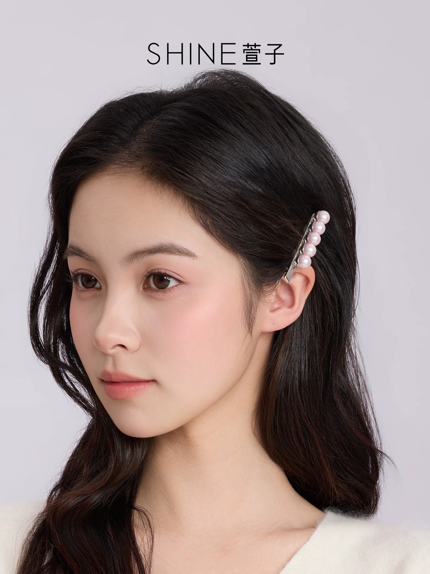 SHINE パール調 ラインヘアクリップ