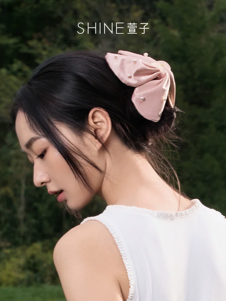 SHINE ビジュー付き ドレープヘアクリップ