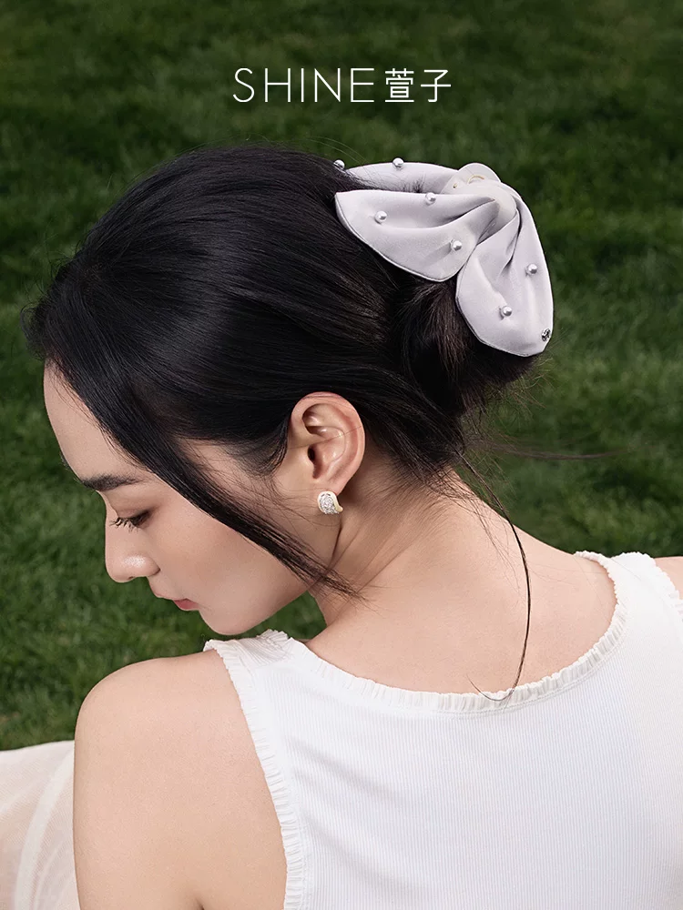 SHINE ビジュー付き ドレープヘアクリップ