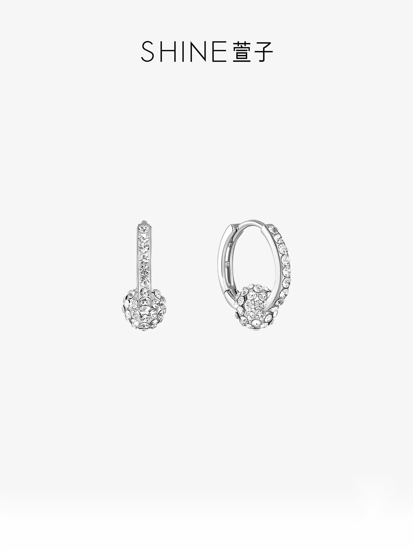 SHINE ビジュー フープピアス